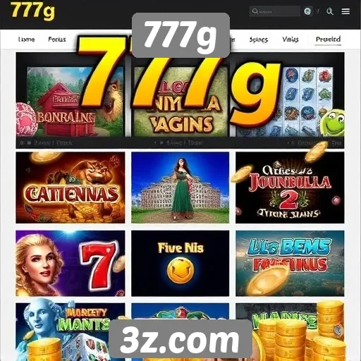 Variedade de jogos disponíveis no 777g